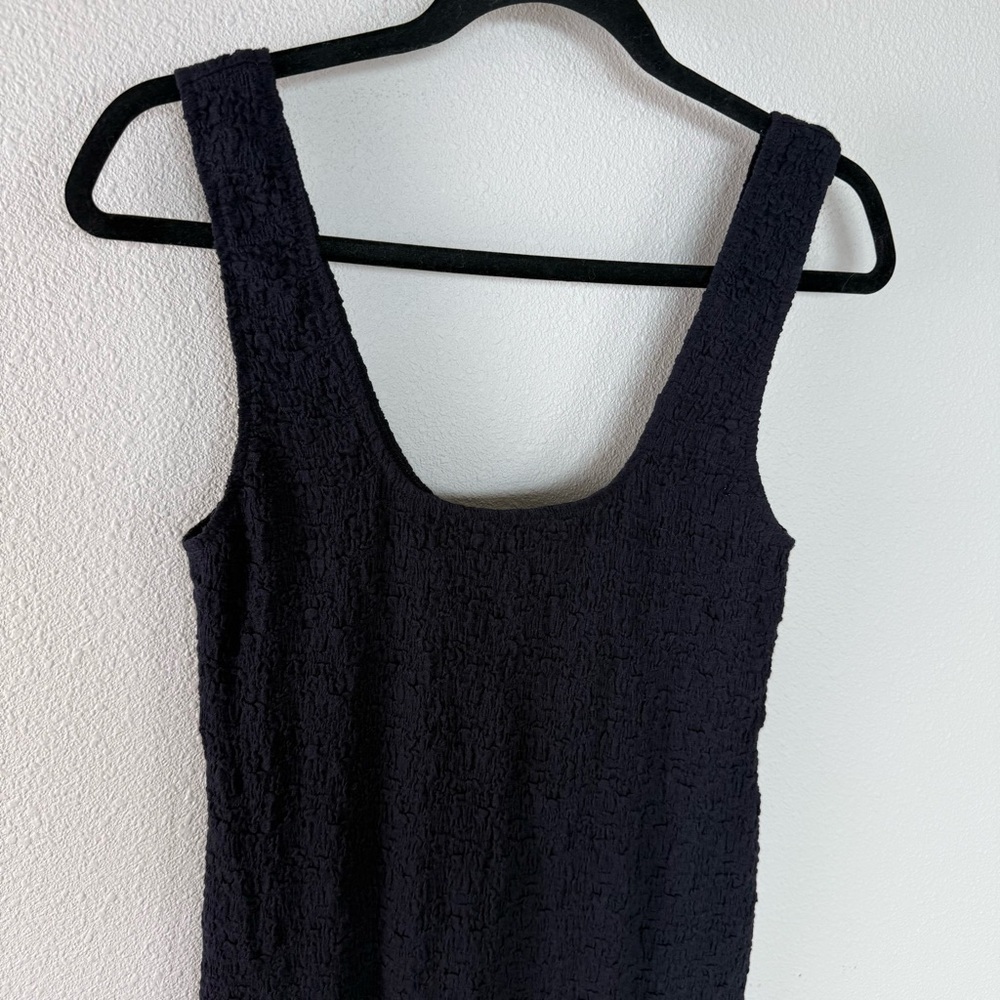 Vince Square Neck Textured Tank Dress Black Business Casual Party Women’s Medium - Picture 3 of 13